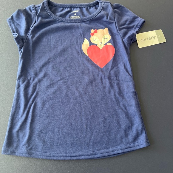 Carters‎ Little & Big Girls 3-Pc  Fox Heart Stripe Cotton Pajamas Set 4T - Picture 2 of 9